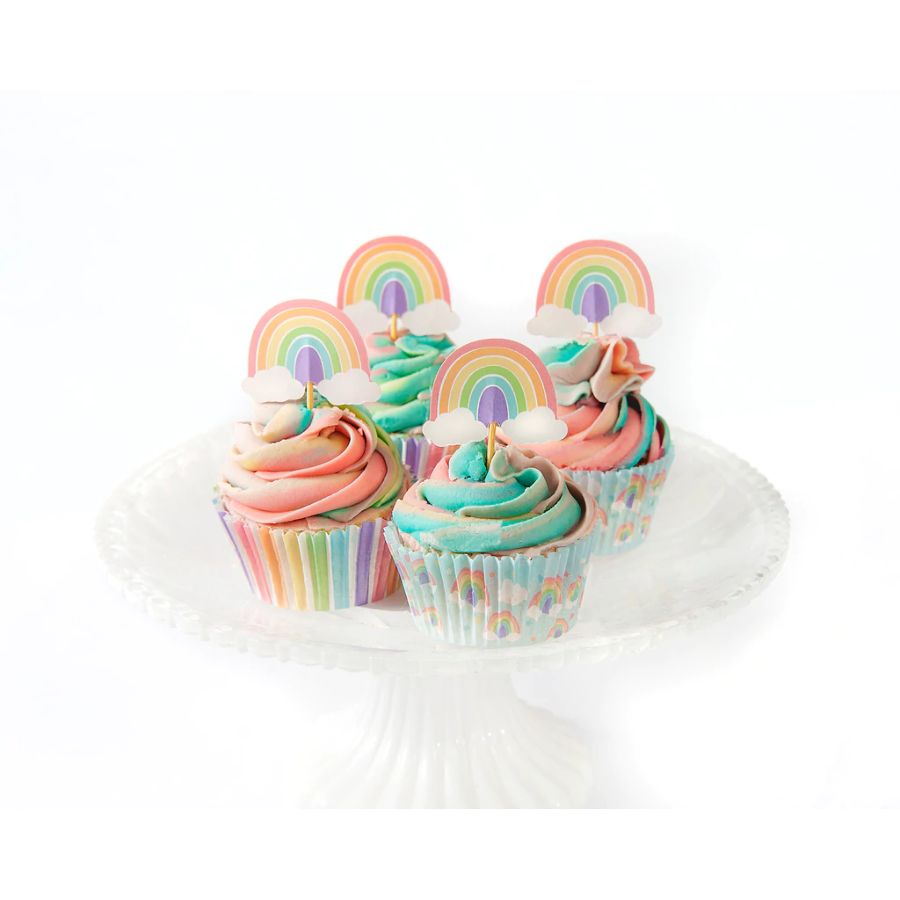 75 Caissettes à Cupcakes Rose/Blanc pour l'anniversaire de votre enfant -  Annikids