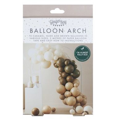 Kit Arche de 70 Ballons - Nude, Caramel et Marron pour l
