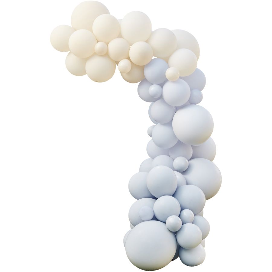 Kit Arche de 75 Ballons - Nude & Bleu pour l'anniversaire de votre