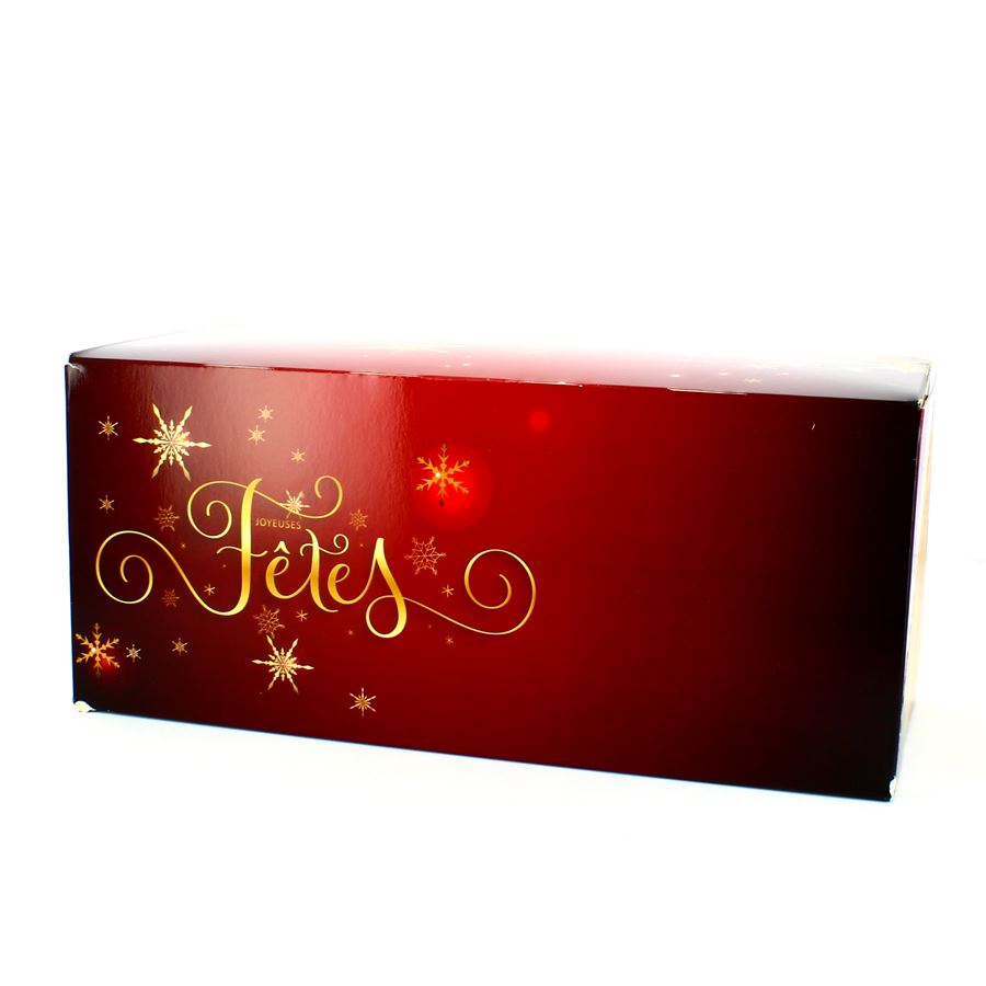 Boîtes à bûche Joyeuses fêtes x25 (longueur 30cm)