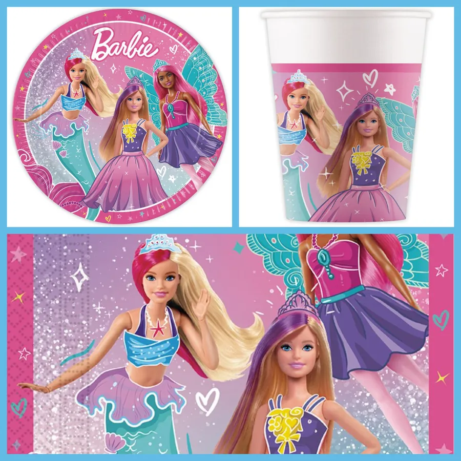 8 Assiettes Barbie Fantasy pour l'anniversaire de votre enfant