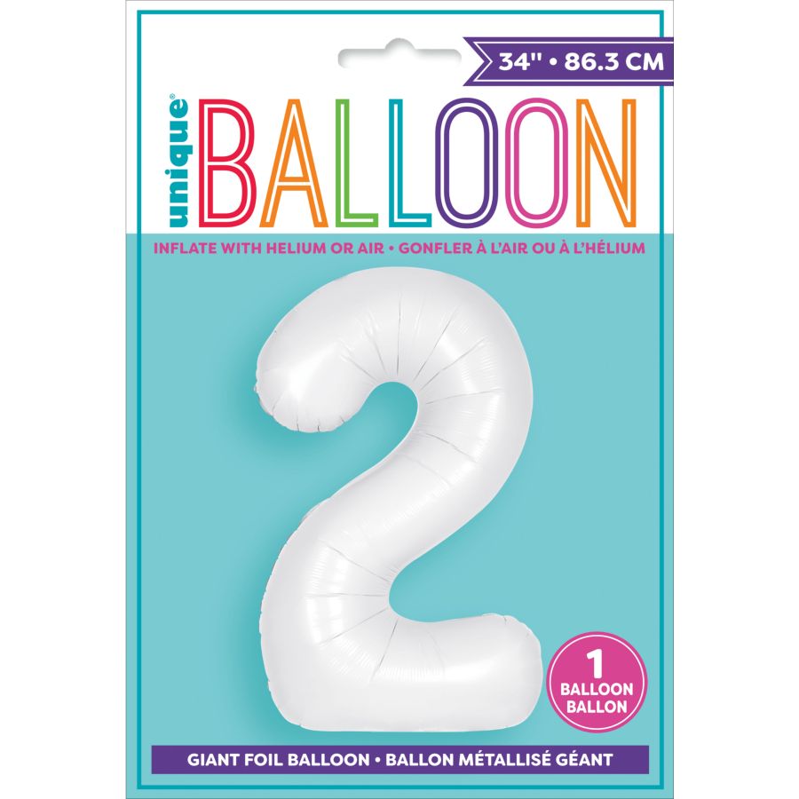 Ballon licorne chiffre 2