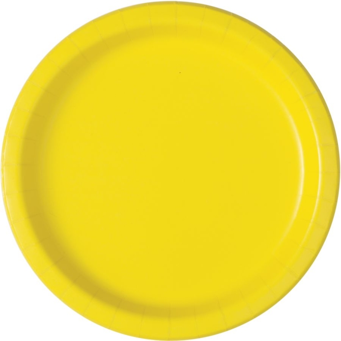 8 Assiettes Jaune 