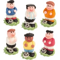 6 Figurines footballeurs en sucre