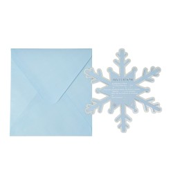 8 Invitations Flocons Bleu Glacier. n1