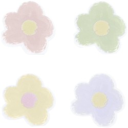 16 Petites Serviettes Fleurs Lilas,  Rose,  Jaune,  Vert. n1