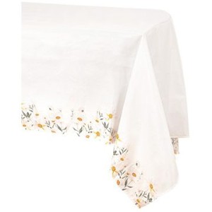 Nappe Daisy Ocre, Blanc et Vert - Tissu