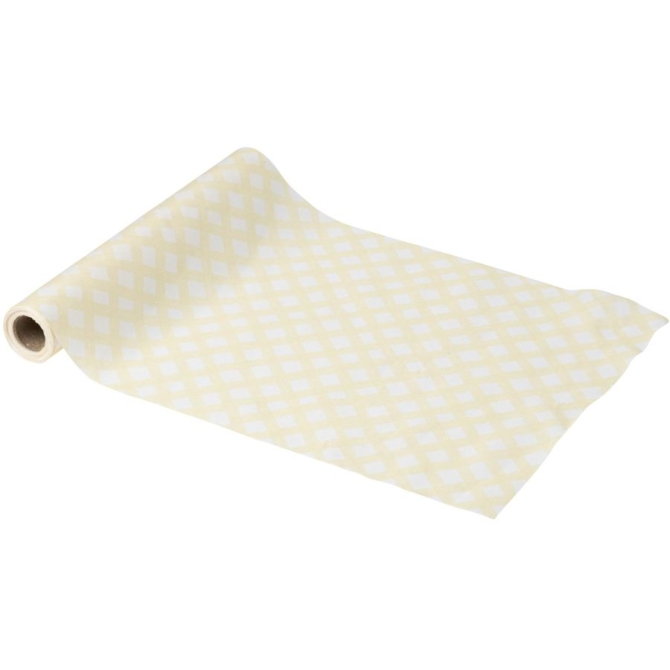 Chemin de Table Vichy Jaune et Blanc (Tissu) 