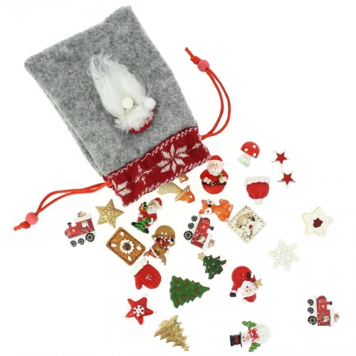 Set 24 Mini Cadeaux Deco 3 Cm Sac Feutrine Calendrier De L Avent En Bois Pour L Anniversaire De Votre Enfant Annikids