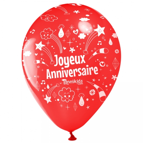 10 Ballons Joyeux Anniversaire Annikids Rouge Pour L Anniversaire De Votre Enfant Annikids