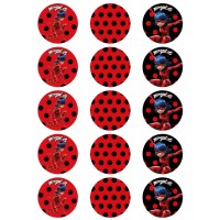 15 Mini disques Ladybug - 50 mm