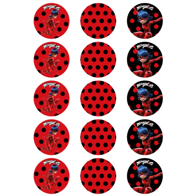 15 Mini disques Ladybug - 50 mm 