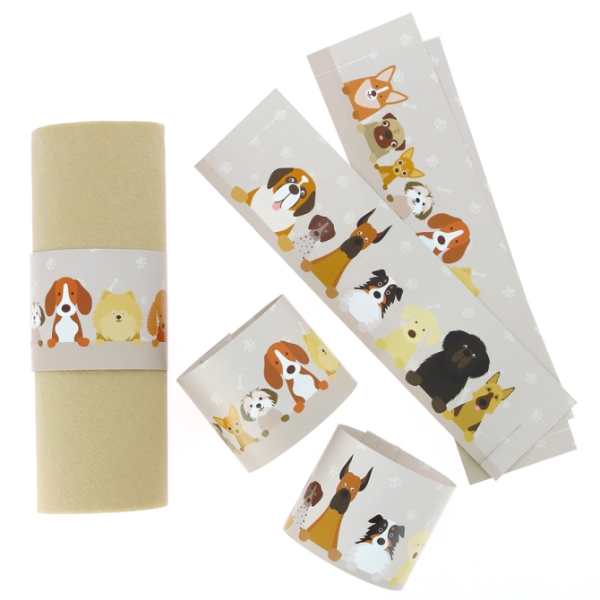 6 Ronds de serviettes Chiens 