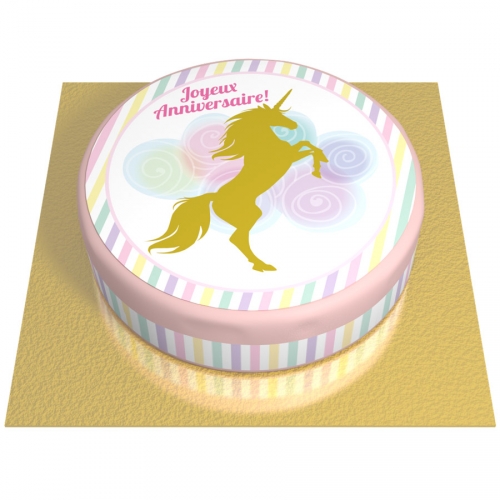 Gateau Licorne Or O Cm Pour L Anniversaire De Votre Enfant Annikids