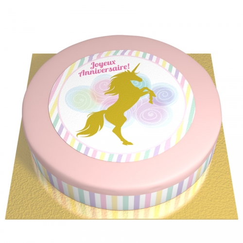 Gateau Licorne Or O 26 Cm Pour L Anniversaire De Votre Enfant Annikids