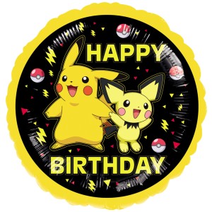 Ballon Aluminium Hlium Happy Birthday Pokmon Pikachu -  43 cm