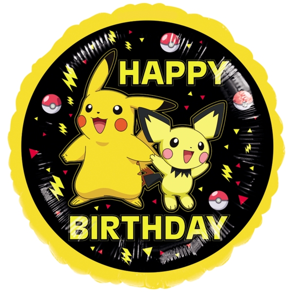 Ballon Aluminium Hlium Happy Birthday Pokmon Pikachu -  43 cm 