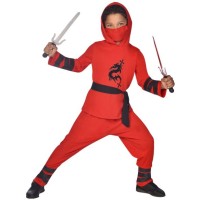 Dguisement Ninja Guerrier Rouge Taille 10-12 ans