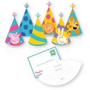 8 Invitations Peppa Pig Party