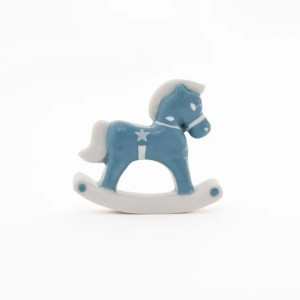 Fve Cheval  Bascule - En Porcelaine