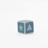 Fve Cube Bleu - En Porcelaine