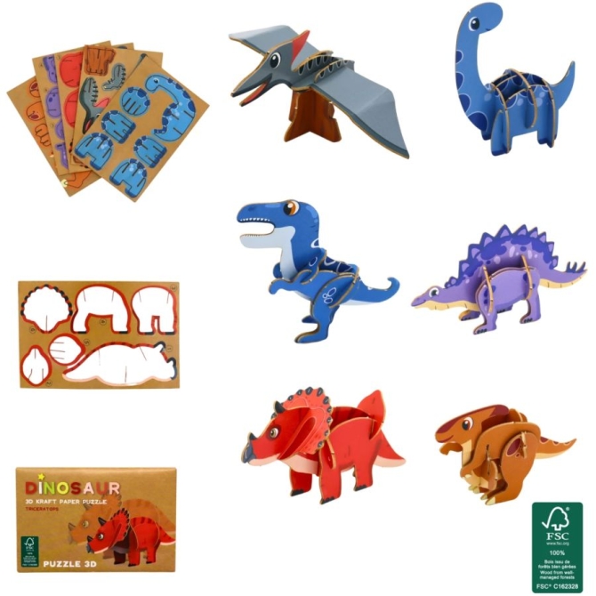 1 Puzzle Dino 3D - 12 cm 