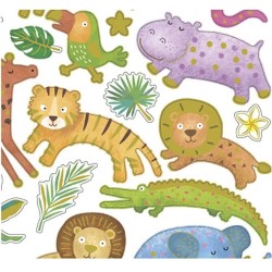 Planche de 30 Stickers Animaux Sauvages. n1