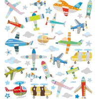 Planche de 42 Stickers Avions/Hlicoptres