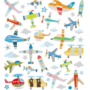 Planche de 42 Stickers Avions/Hlicoptres