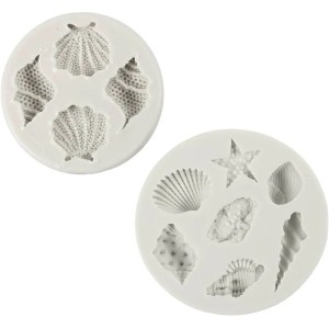 2 Moules en Silicone - 11 Motifs Marins