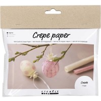 Mini Kit DIY Papier Crpon -Oeufs de Pques Jaune/Rose