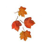 Sachet de 12 Feuilles Automne 11 cm - Tissu