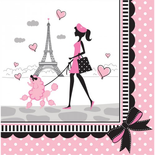 16 Serviettes Paris Chic Pour L Anniversaire De Votre Enfant Annikids