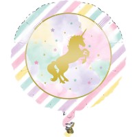Ballon Mylar Licorne Rainbow Pastel