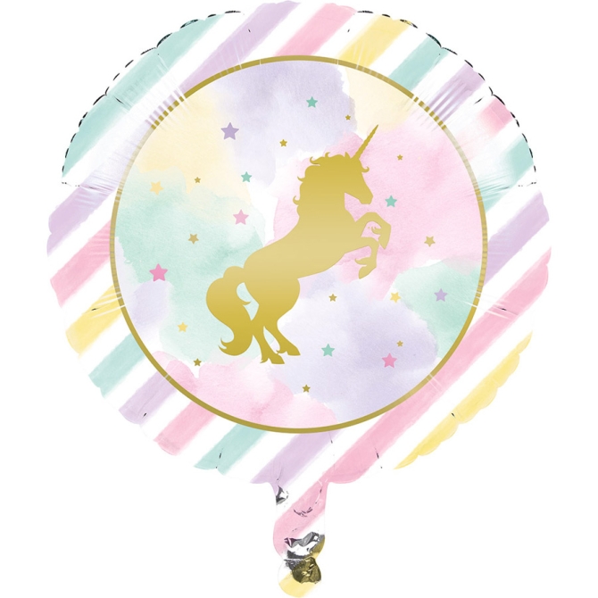 Ballon Mylar Licorne Rainbow Pastel 