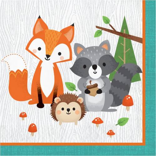 16 Serviettes Animaux Des Bois Anniversaire Enfant Annikids