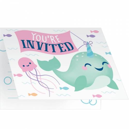 8 Invitations Narval Party Pour L Anniversaire De Votre Enfant Annikids