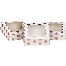 3 Petites Boites  Gteaux / Friandises  Pois - Rose Gold. n2