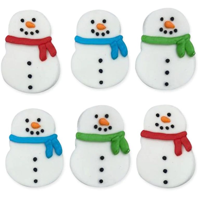 6 Dcors Bonhommes de Neige (4 cm) - Sucre 