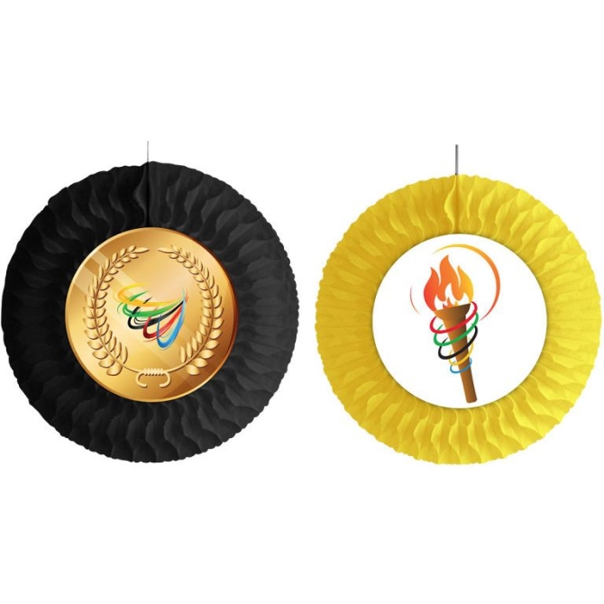 2 Eventails Jeux Sportifs -  50 cm 