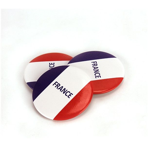 6 Badges Supporter France -  4, 5 cm 