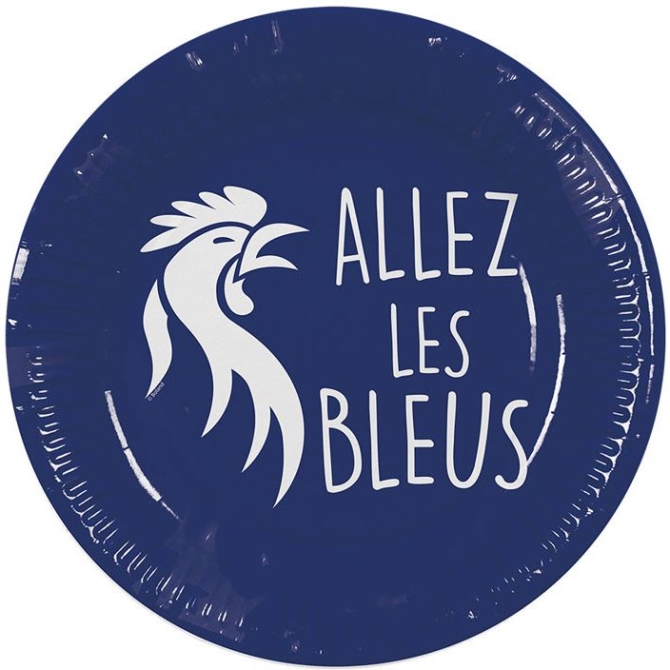 8 Assiettes Allez les Bleus 