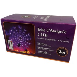 Toile LED 1m  +  1 araigne 34 cm - Lumires Changeantes. n2