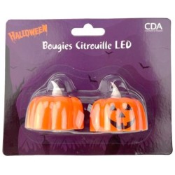 2 Bougies LED Citrouille - 3, 5 cm. n2