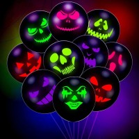 10 Ballons Halloween - Raction  la Lumire UV Noire