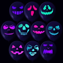 10 Ballons Halloween - Raction  la Lumire UV Noire. n1