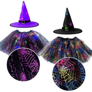 Dguisement Sorcire Chapeau + Tutu LED Enfant - Taille Unique