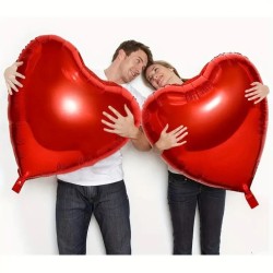 Ballon Aluminium Hlium Coeur Rouge XL - 90 cm. n2