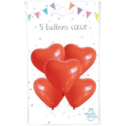 5 Ballons Coeur Rouge - 26 cm. n2