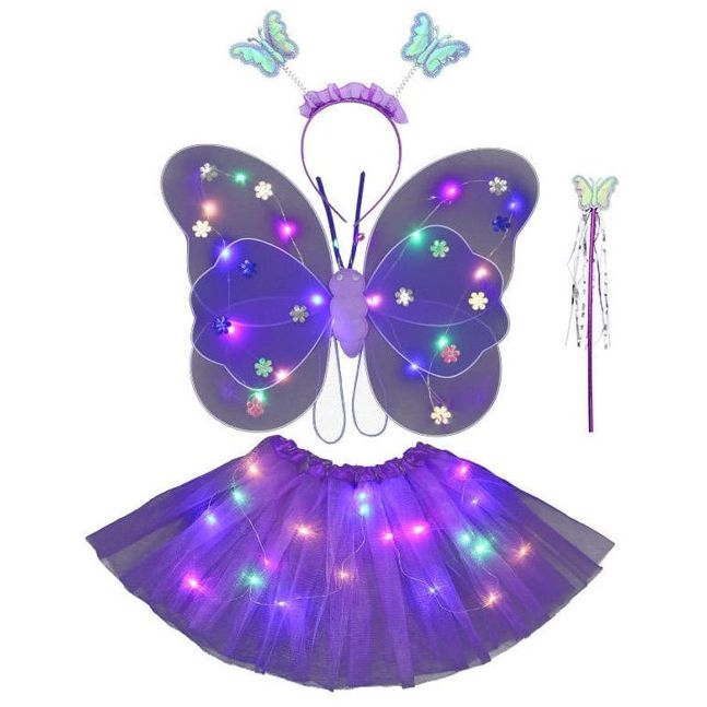 Set Papillon Violet LED 